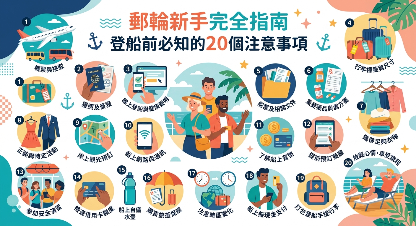 郵輪新手完全指南:登船前必知的20個注意事項 - Illustration 2