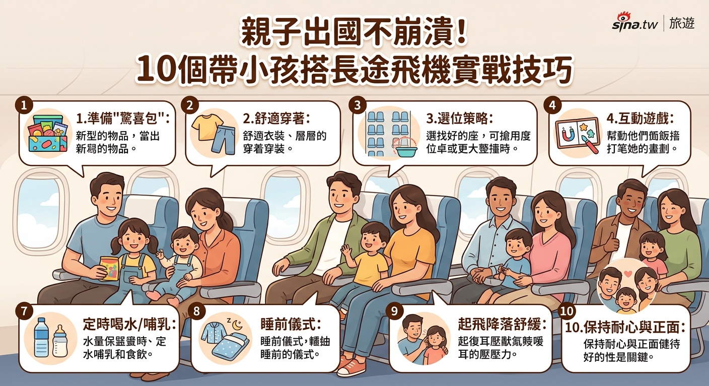 親子出國不崩潰!帶小孩搭長途飛機的10個實戰技巧 - Illustration 1