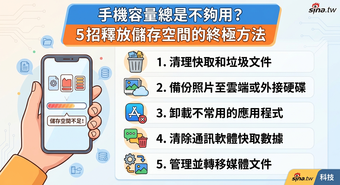 手機容量總是不夠用？5招釋放儲存空間的終極方法 - Illustration 1