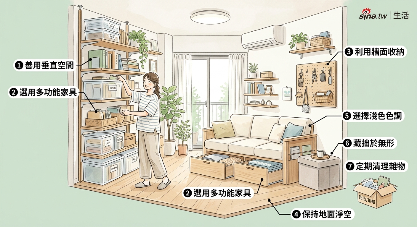 小坪數也能住得舒適!7個讓空間放大兩倍的收納技巧 - Illustration 1