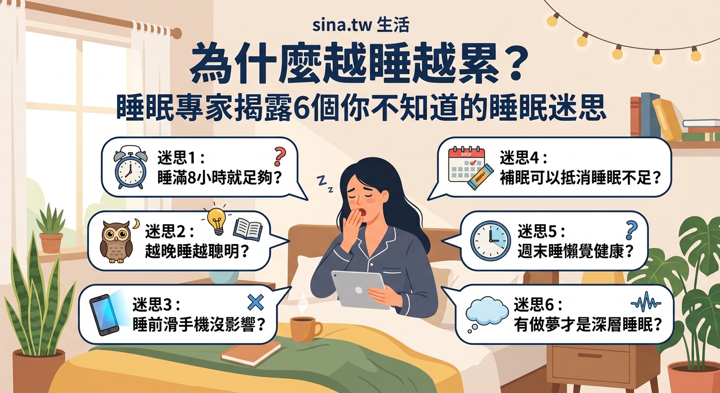為什麼越睡越累？睡眠專家揭露6個你不知道的睡眠迷思 - Illustration 1