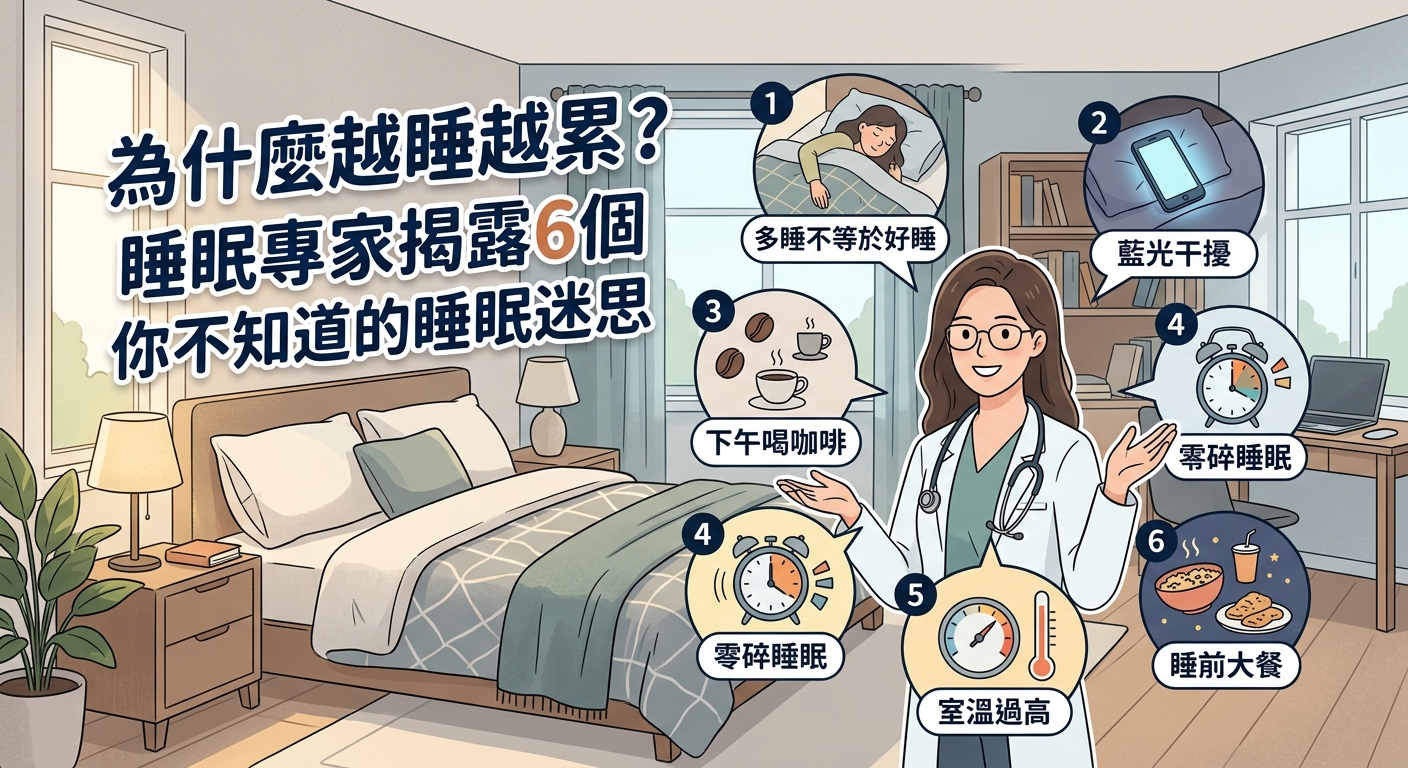 為什麼越睡越累？睡眠專家揭露6個你不知道的睡眠迷思 - Illustration 2