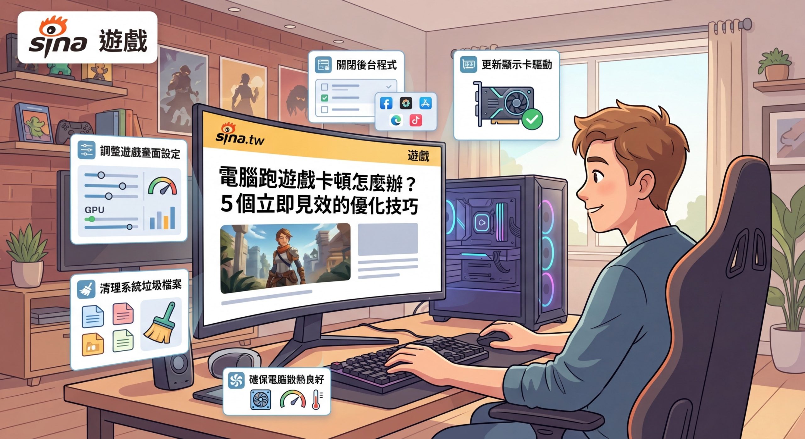 電腦跑遊戲卡頓怎麼辦?5個立即見效的優化技巧 - Illustration 1