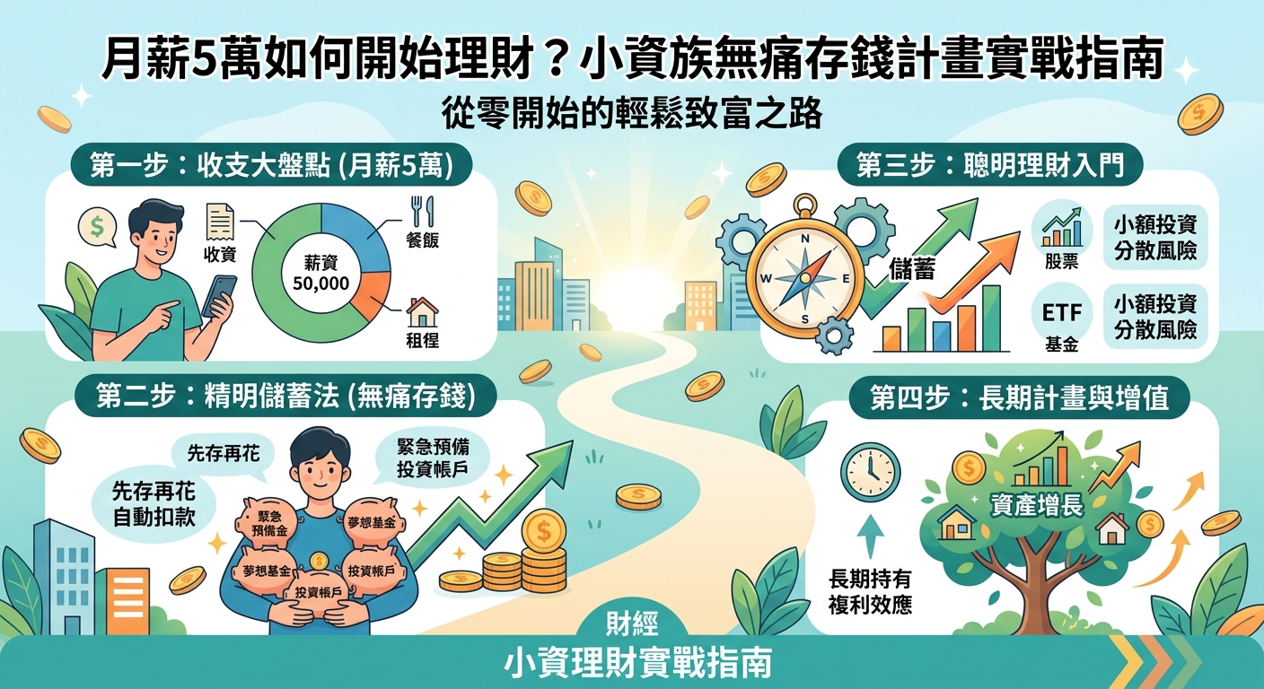 月薪5萬如何開始理財？小資族無痛存錢計畫實戰指南 - Illustration 1